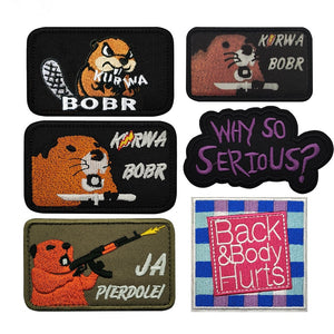 Funny Beaver Embroidered Hook & Loop Patch