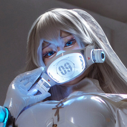 Máscara LED Cyberpunk: equipo táctico de cosplay para mechas/guerreras