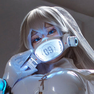 Cyberpunk LED Mask – Mecha Girl/Warrior Tactical Cosplay Gear