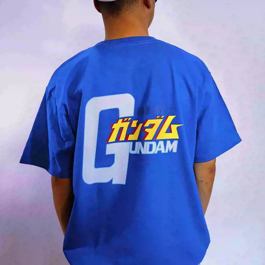 Pure Cotton Mobile Suit Gundam System Blue Tshirt