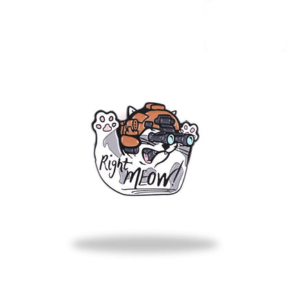"Right Meow" Metal Pin