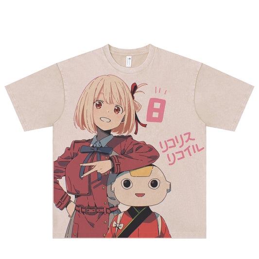 Lycoris Recoil Anime Girl Kawaii T-shirt