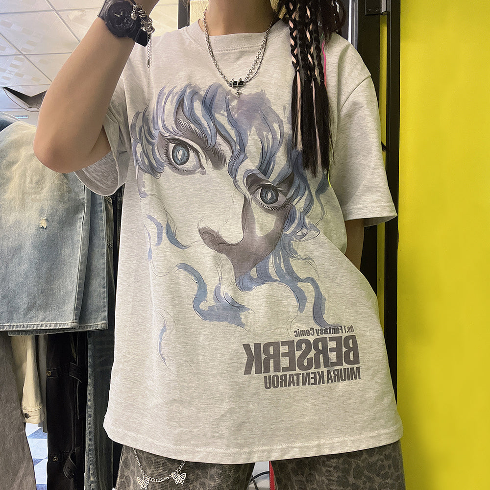 T-Shirt aus reiner Baumwolle mit Akira Cyberpunk Kaneda DTG-Druck