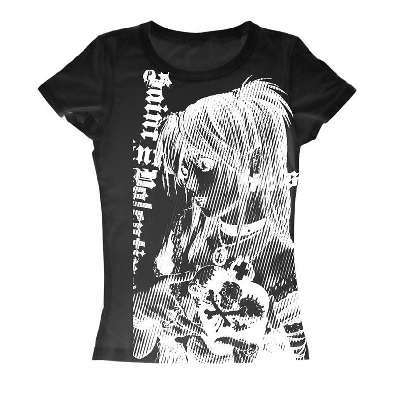 Puur katoenen Dandadan schattig esthetisch T-shirt met lange mouwen