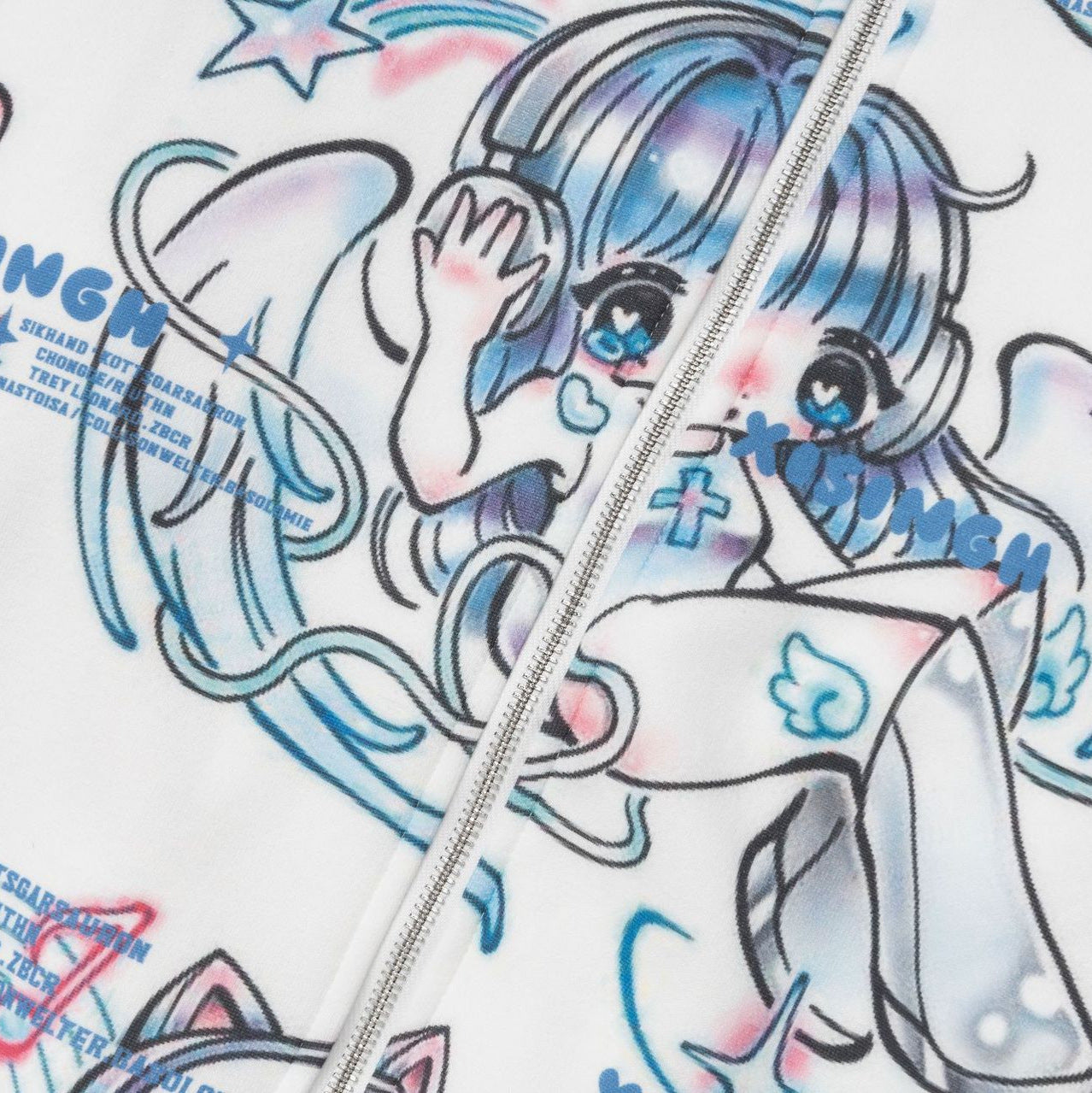 Camiseta de manga larga estética Dandadan de puro algodón