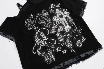 Dandadan – Süßes, ästhetisches Langarm-T-Shirt aus reiner Baumwolle