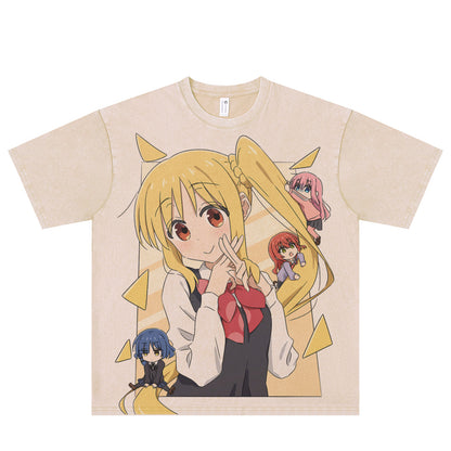 Camiseta de manga comprida Dandadan de algodão puro com estética fofa