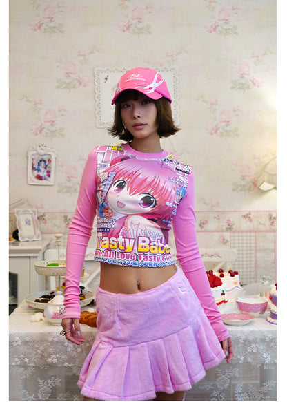 T-shirt Kawaii Angelcore Manga–T-shirt rétro à manches longues Otaku