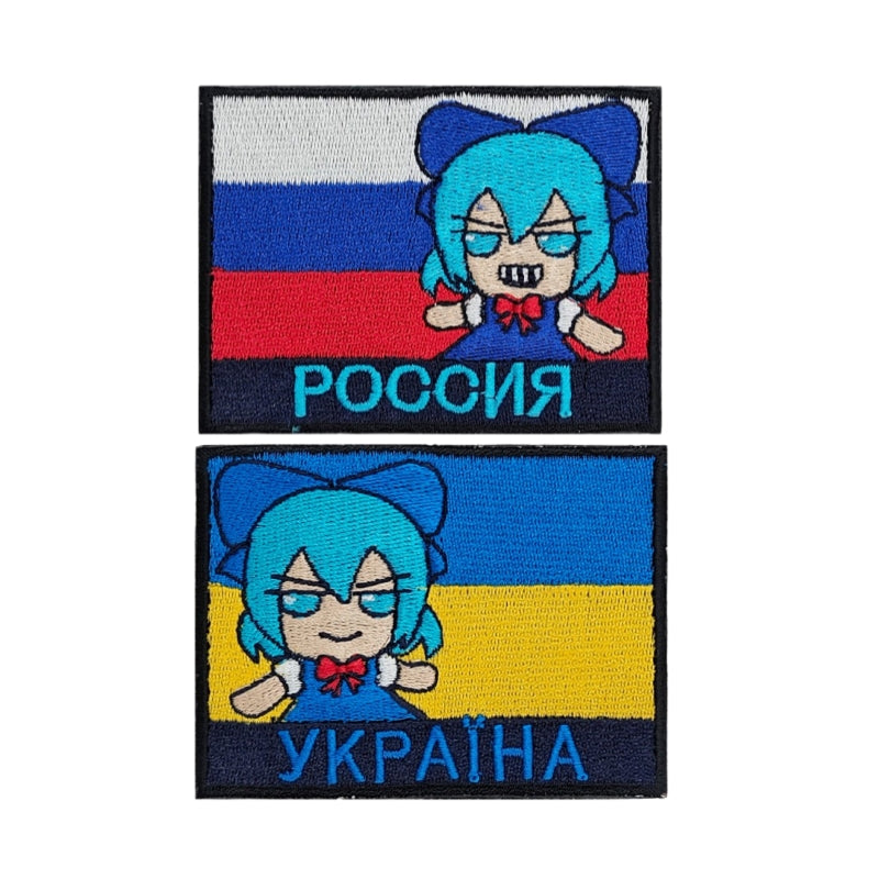 Écusson duo drapeau style anime