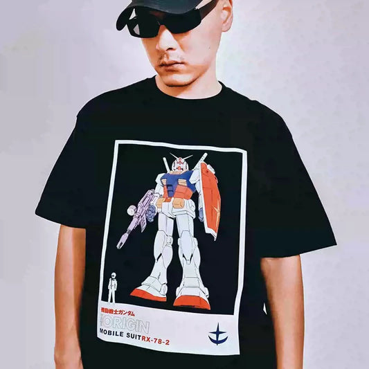 Pure Cotton Mobile Suit Gundam Black Tshirt