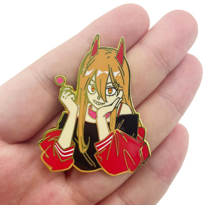 Chainsaw Man Power Kawaii Metal Pin