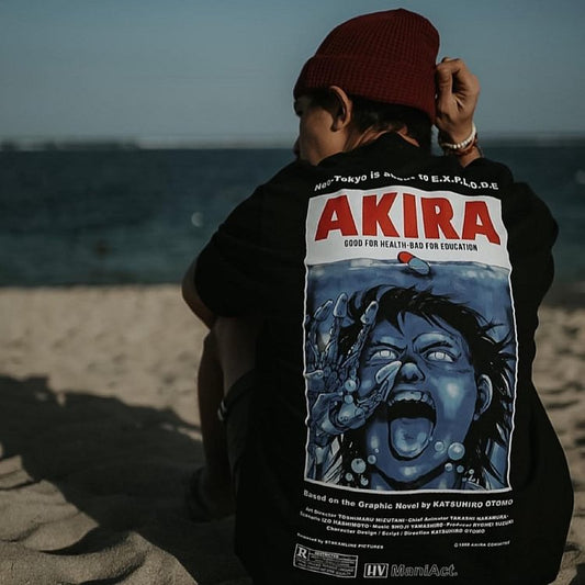 T-shirt rétro esthétique Akira pur coton