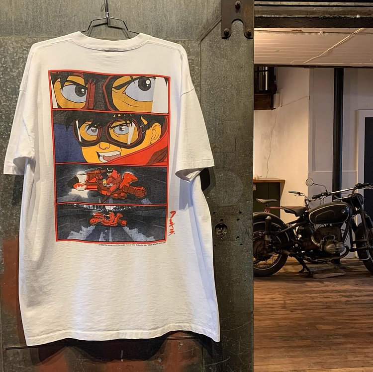 T-shirt rétro esthétique Akira Anime en pur coton