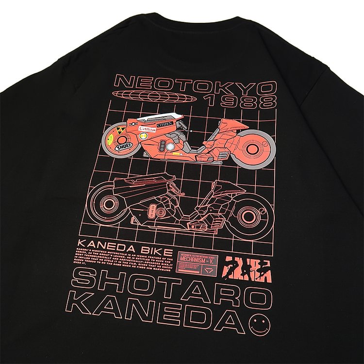 Camiseta estética anime Akira de algodão puro