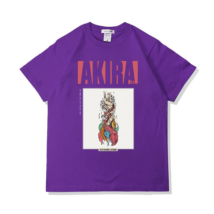 T-shirt esthétique rétro en pur coton Akira Anime