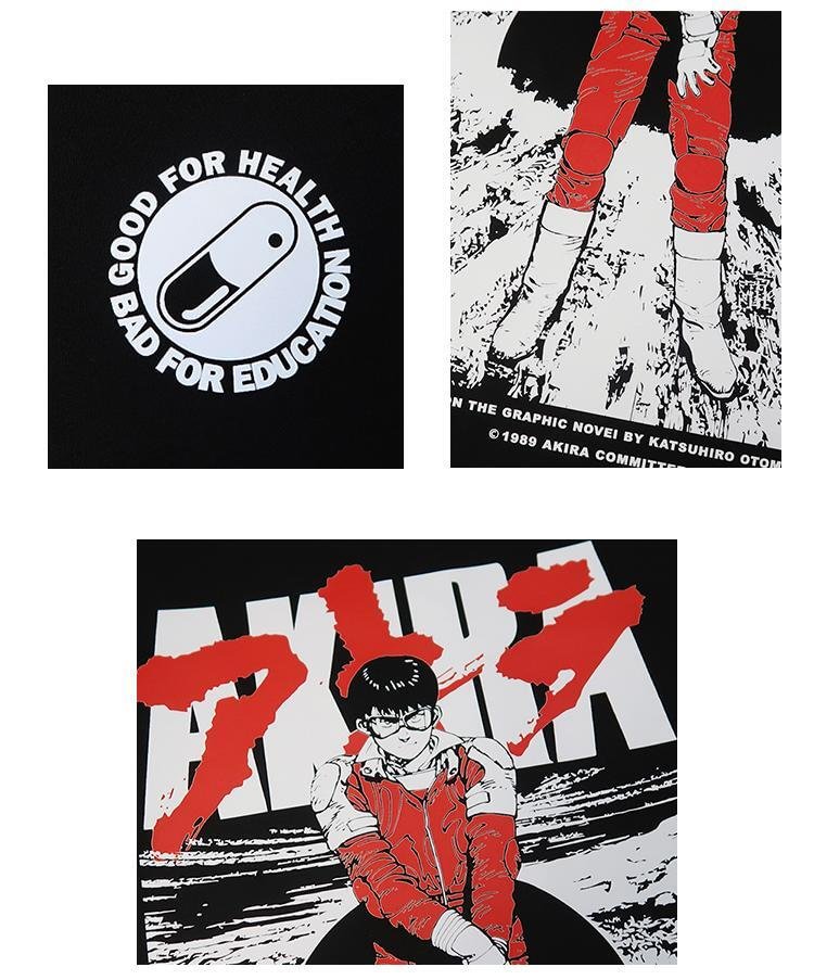 T-shirt rétro en pur coton Akira Kaneda Anime