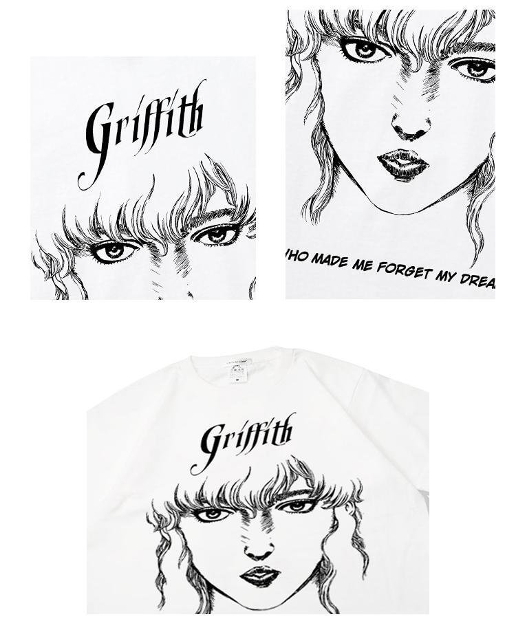 T-shirt à manches courtes Berserk Griffith en pur coton