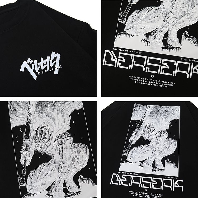 T-shirt Berserk 100 % coton à manches longues