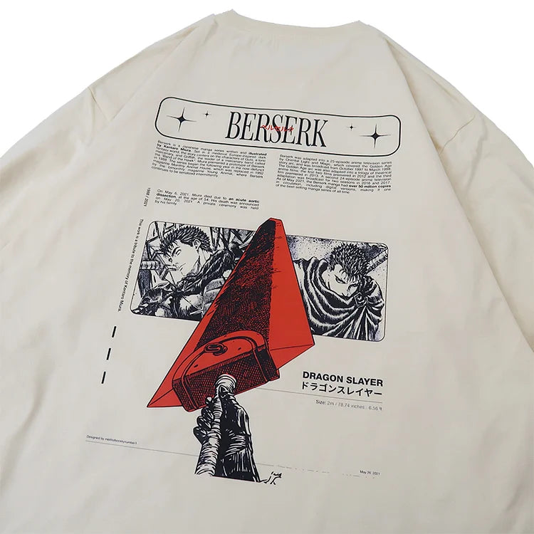 T-shirt Berserk 100 % coton à manches longues