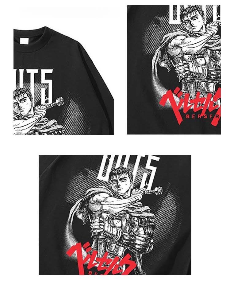 Pure Cotton Berserk Guts Long Sleeve T-shirt