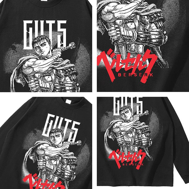 Pure Cotton Berserk Guts Long Sleeve T-shirt