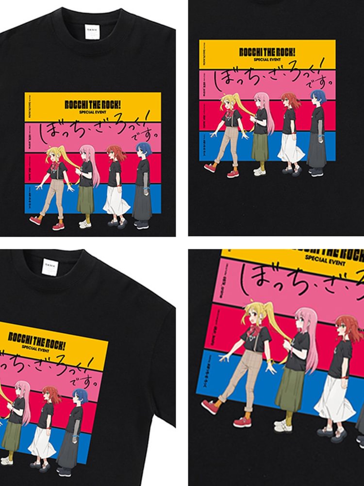 Bocchi The Rock Kawaii-T-Shirt aus reiner Baumwolle