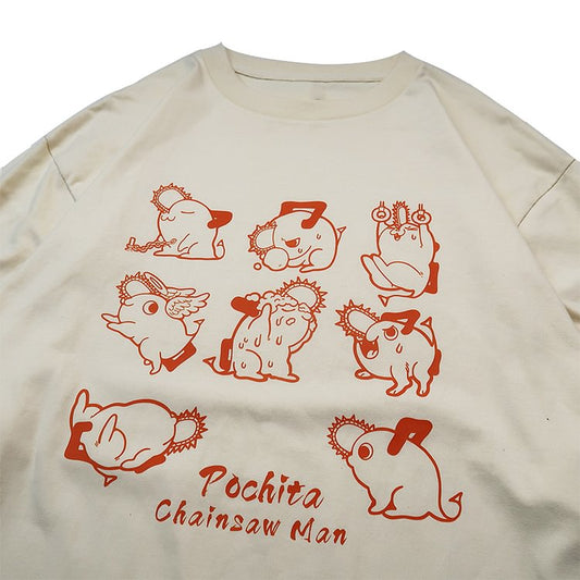 Pure Cotton Chainsaw Man Pochita T-shirt