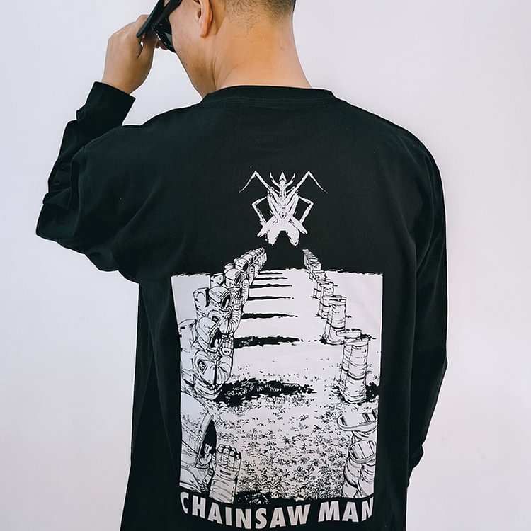 T-shirt à manches longues 100 % coton Chainsawman