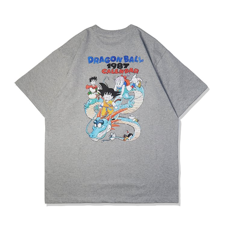 pure cotton dragon ball 1987 calendar back print t shirt