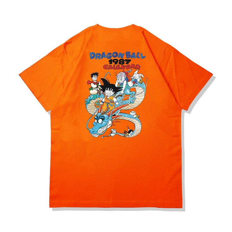 Pure Cotton Dragon Ball 1987 Calendar Back Print T-shirt