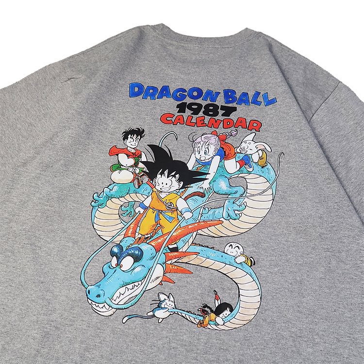 Pure Cotton Dragon Ball 1987 Calendar Back Print T-shirt