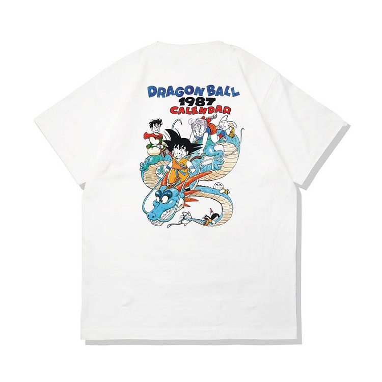 Pure Cotton Dragon Ball 1987 Calendar Back Print T-shirt