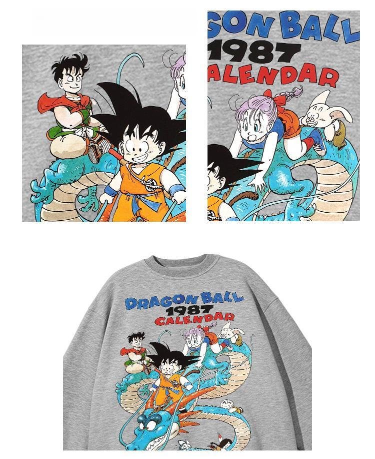 Pull Dragon Ball 1987 en pur coton avec calendrier