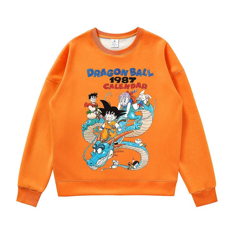 Pull Dragon Ball 1987 en pur coton avec calendrier