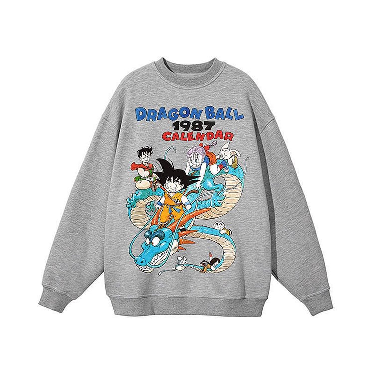 Pull Dragon Ball 1987 en pur coton avec calendrier