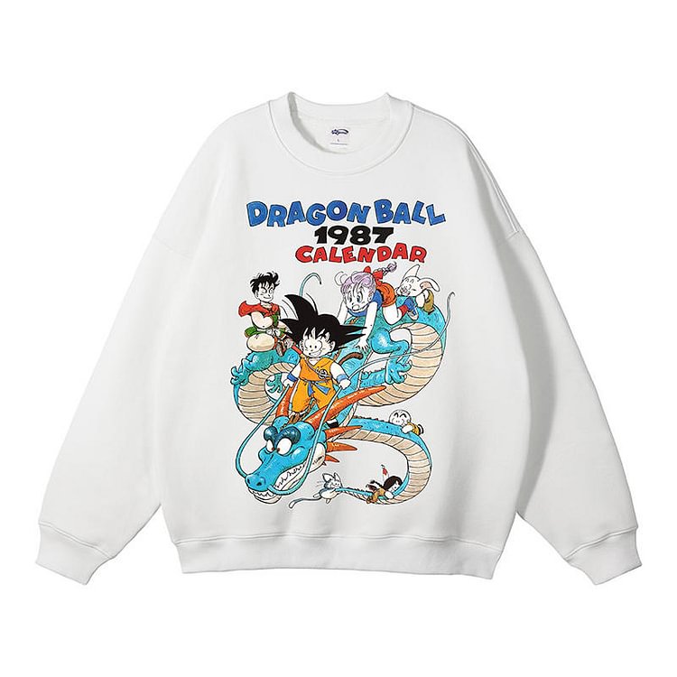 Pull Dragon Ball 1987 en pur coton avec calendrier