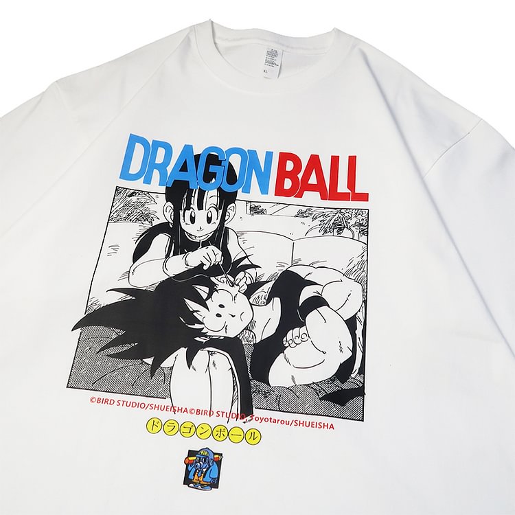 T-shirt Dragon Ball pur coton Goku Chichi