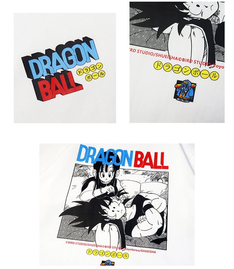 Pure Cotton Dragon Ball Goku Chichi T-shirt