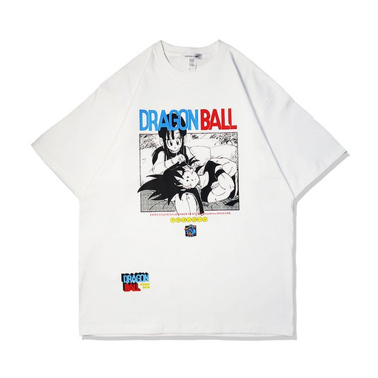 Pure Cotton Dragon Ball Goku Chichi T-shirt