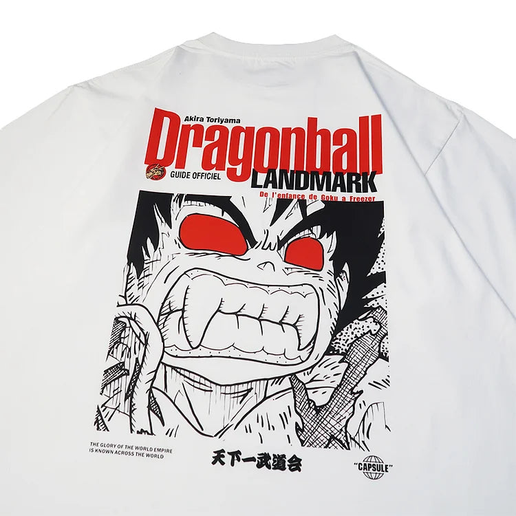 T-shirt rétro Dragon Ball Landmark en pur coton