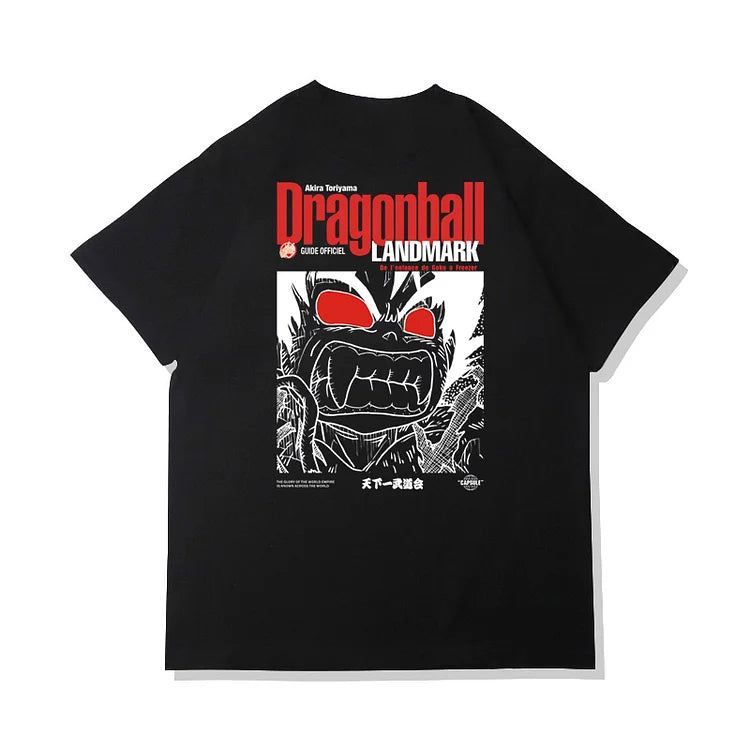 T-shirt rétro Dragon Ball Landmark en pur coton