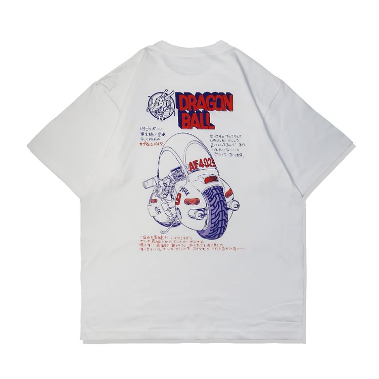 T-shirt graphique rétro Dragon Ball en pur coton