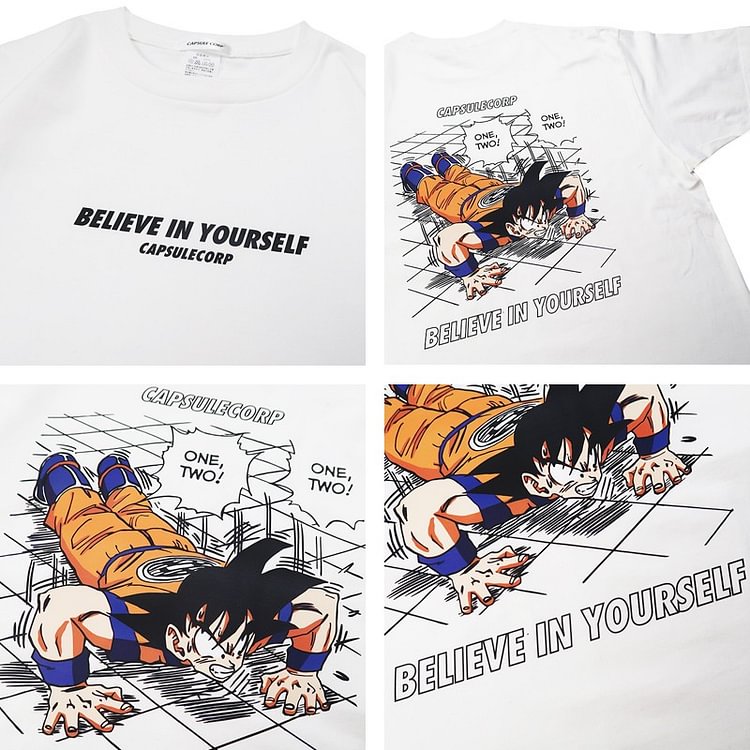 T-shirt Dragon Ball pur coton Son Goku « Croyez en vous-même »