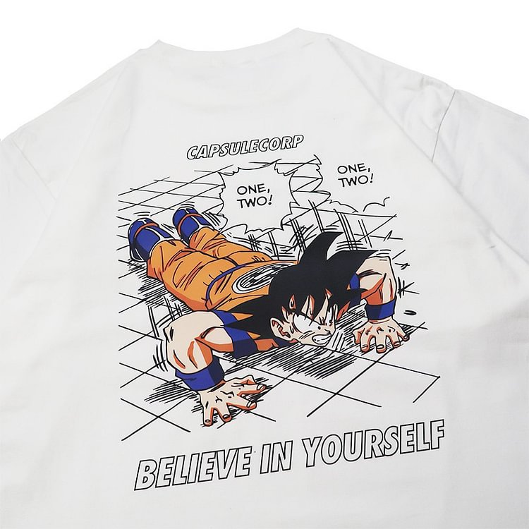 T-shirt Dragon Ball pur coton Son Goku « Croyez en vous-même »