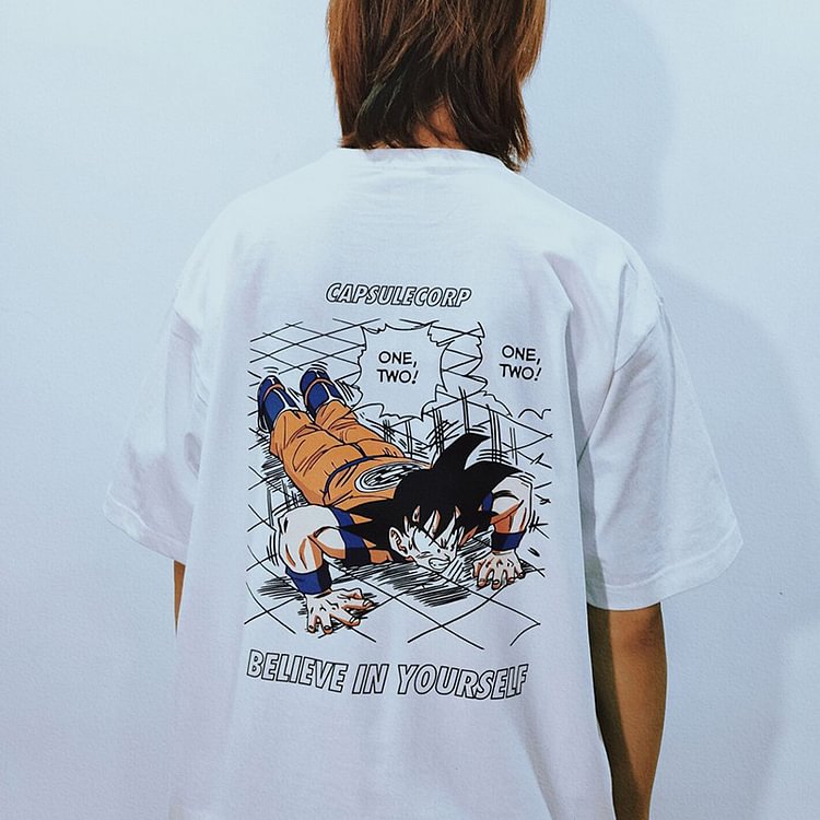 T-shirt Dragon Ball pur coton Son Goku « Croyez en vous-même »