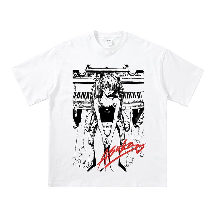 T-shirt esthétique Evangelion Asuka en pur coton