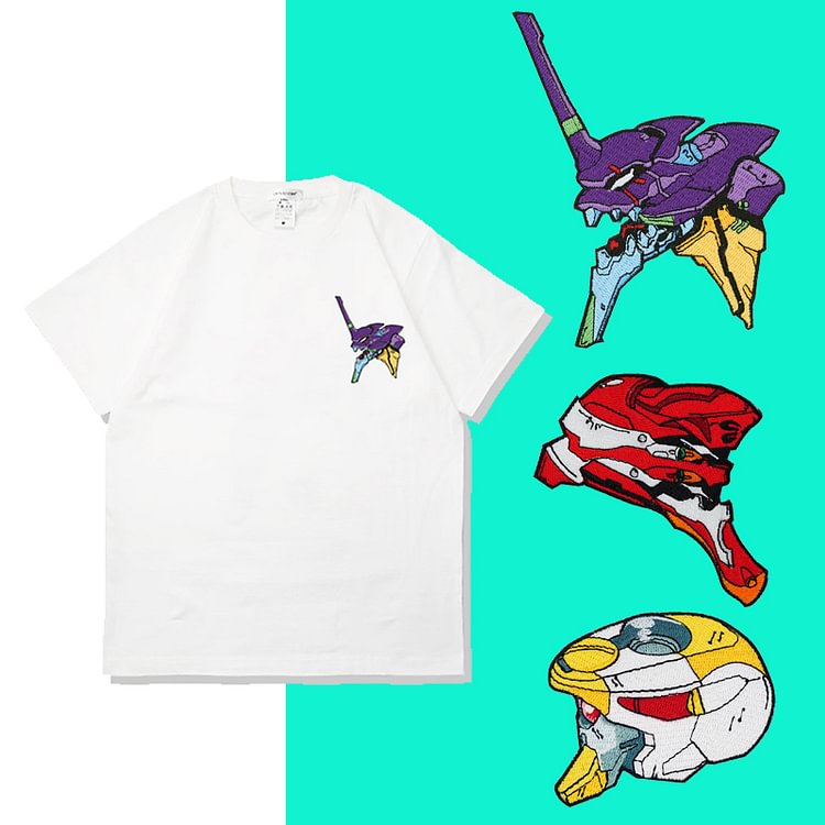 T-shirt brodé Evangelion pur coton