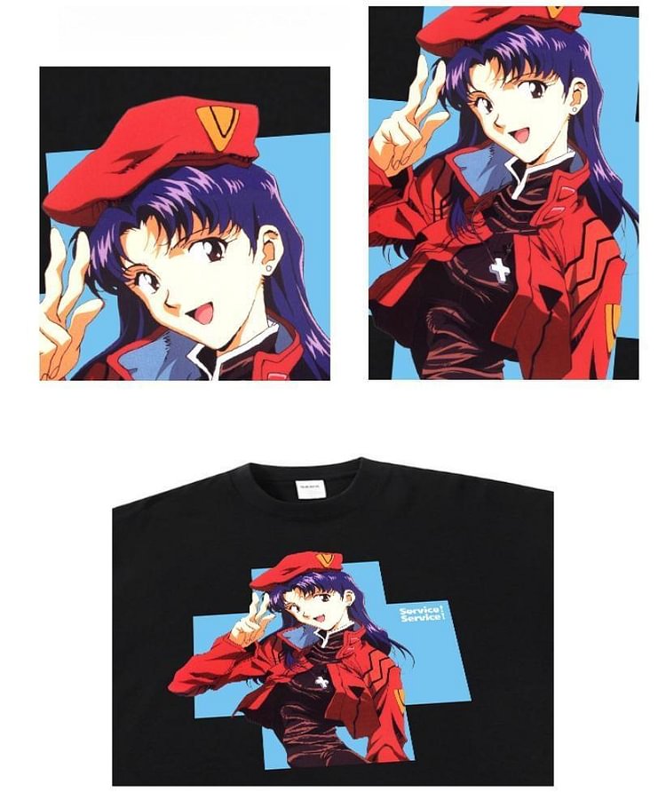 T-shirt mignon pur coton Evangelion Katsuragi Misato