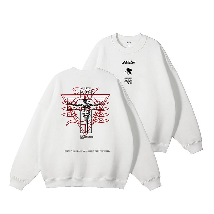 Sweat à capuche 100 % coton Evangelion Lilith