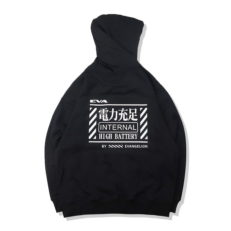 Pure Cotton Eva “High Battery”Anime Hoodie